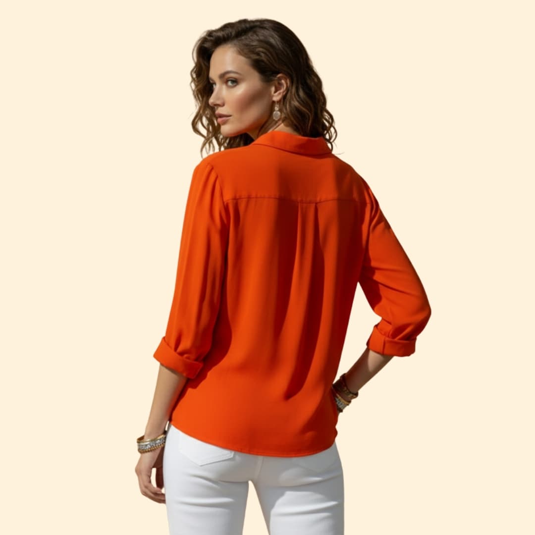Women’s Satin Blouse with Button Front