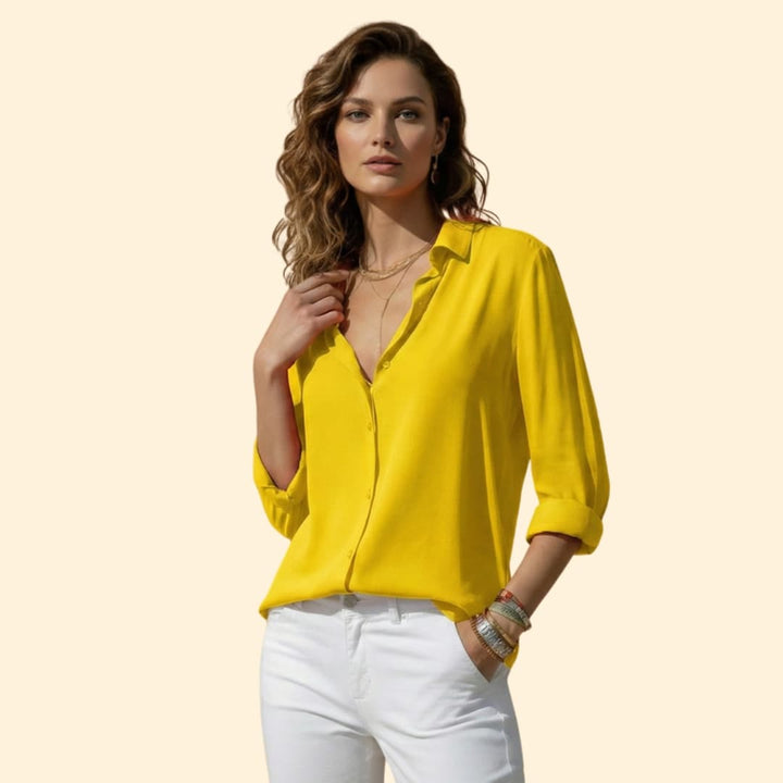 Women’s Satin Blouse with Button Front