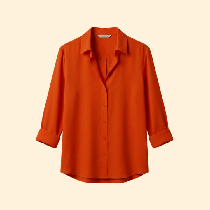 Women’s Satin Blouse with Button Front