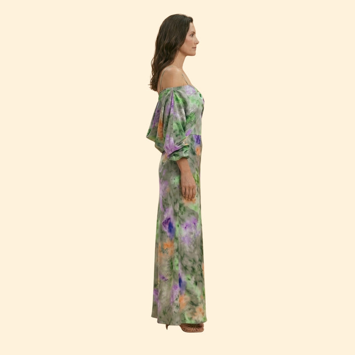 Women’s Satin Gown with Cold Shoulder Detail