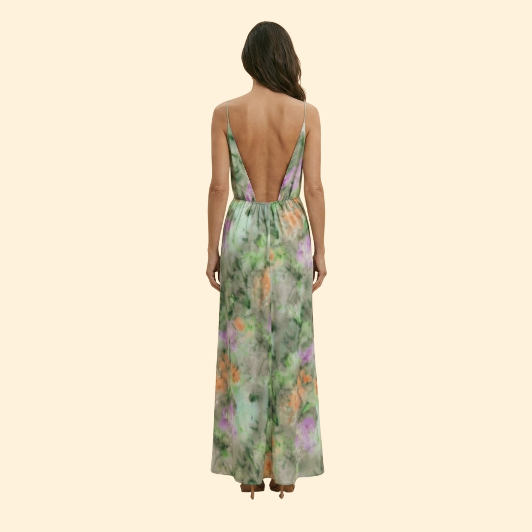 Women’s Satin Gown with Cold Shoulder Detail
