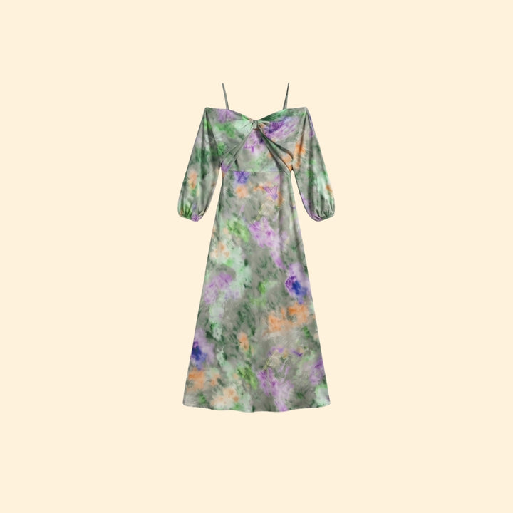 Women’s Satin Gown with Cold Shoulder Detail
