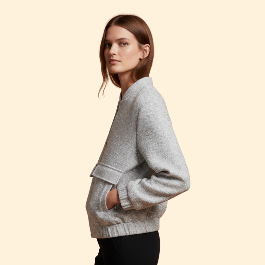 Women’s Bomber Jacket with Front Pockets