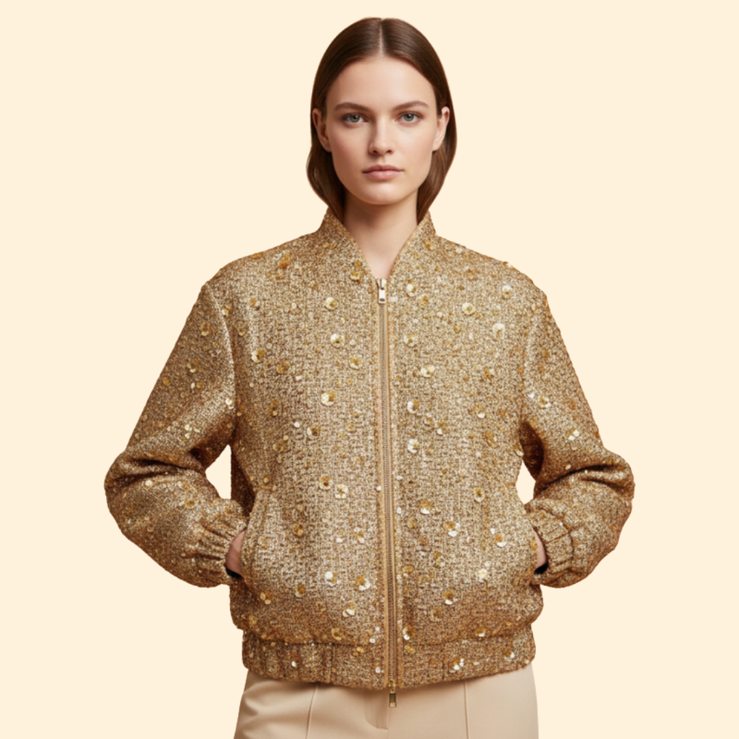Women’s Bomber Jacket with Front Pockets