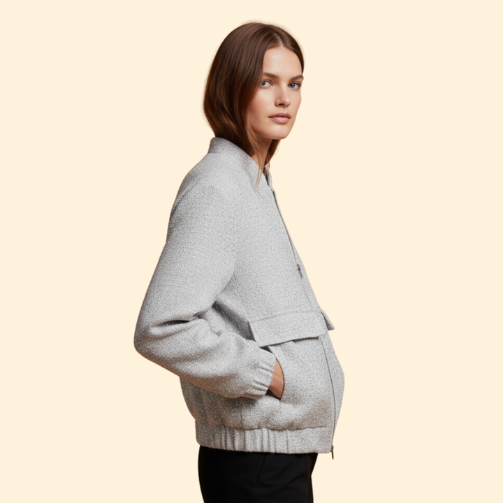 Women’s Bomber Jacket with Front Pockets