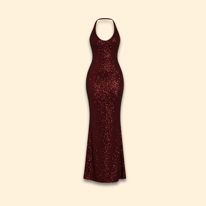 Women's Sequin Dress with Deep V-Neck