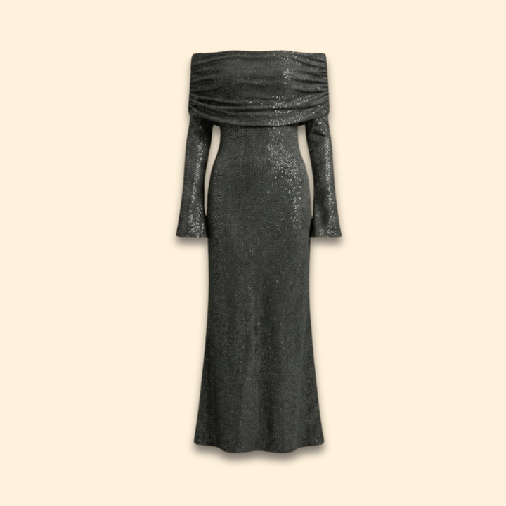 Women's Sequin Dress with Off-Shoulder Detail