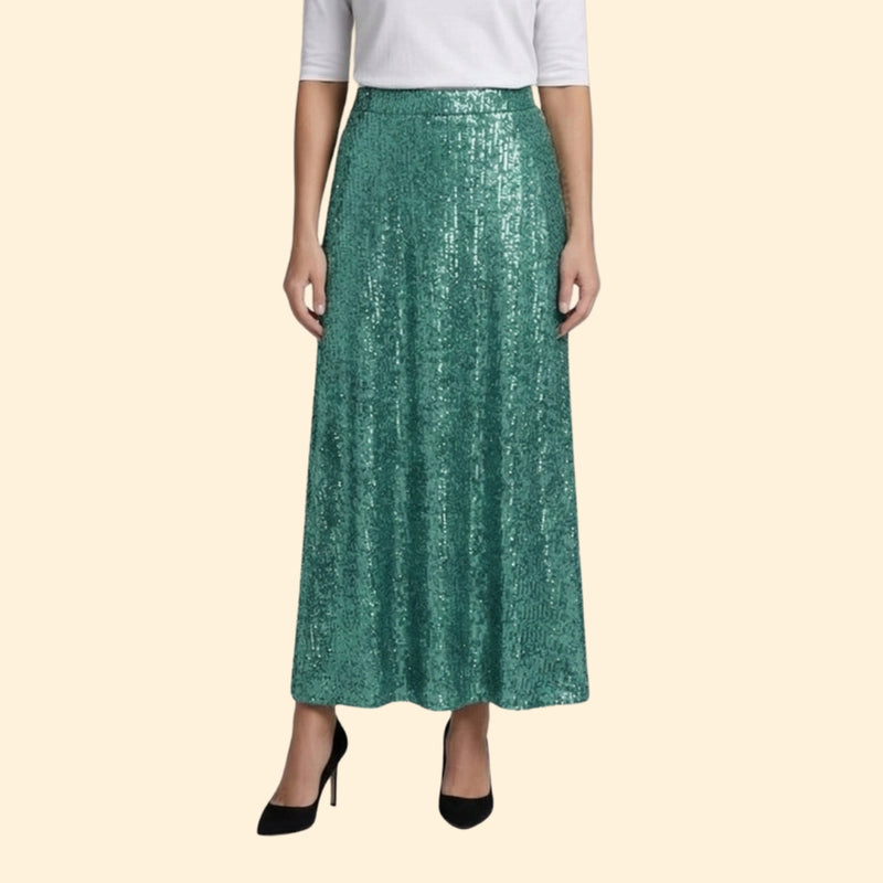 Women’s Sequin Maxi Skirt with High Waist