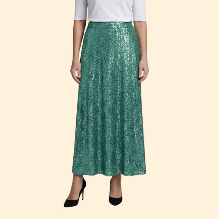 Women’s Sequin Maxi Skirt with High Waist