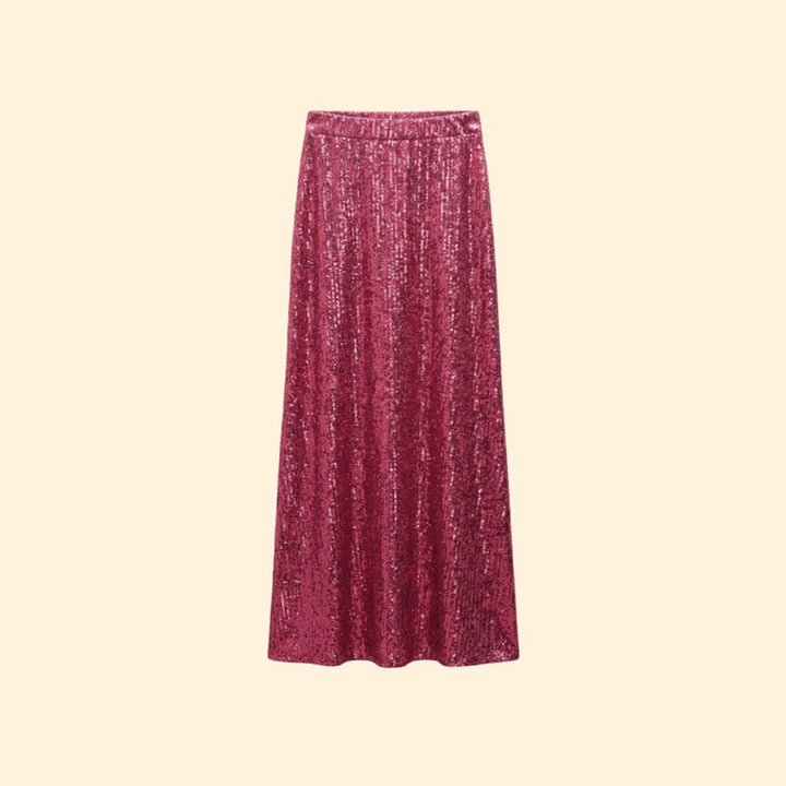 Women’s Sequin Maxi Skirt with High Waist