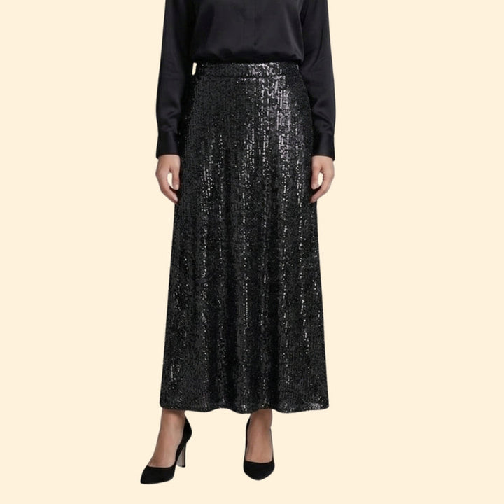 Women’s Sequin Maxi Skirt with High Waist