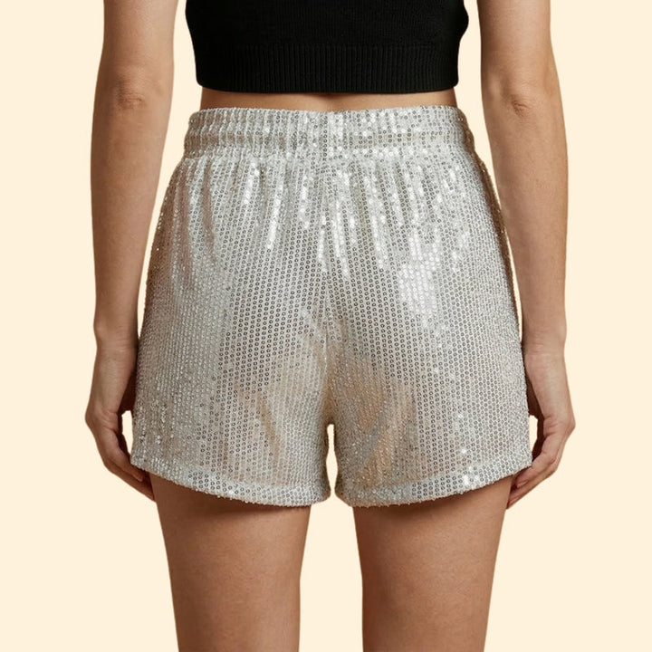 Women’s Sequin Shorts with Stretchy Waistband
