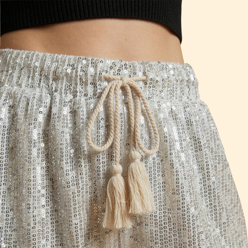 Women’s Sequin Shorts with Stretchy Waistband