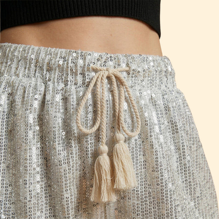 Women’s Sequin Shorts with Stretchy Waistband