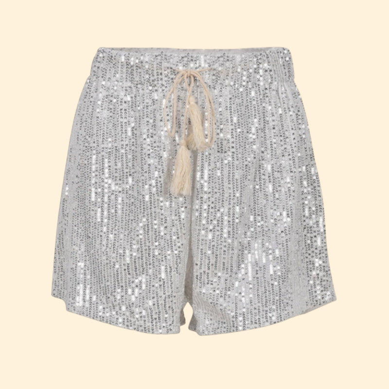 Women’s Sequin Shorts with Stretchy Waistband