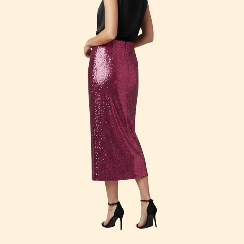 Women’s Sequin Skirt with High-Waist Fit