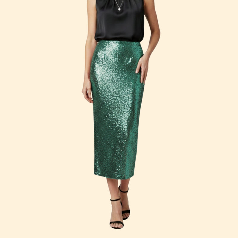 Women’s Sequin Skirt with High-Waist Fit