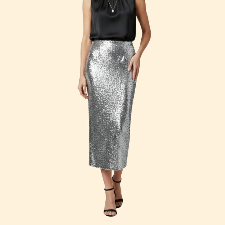 Women’s Sequin Skirt with High-Waist Fit