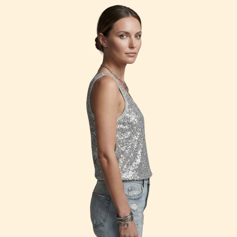 Women's Sequin Sleeveless Blouse