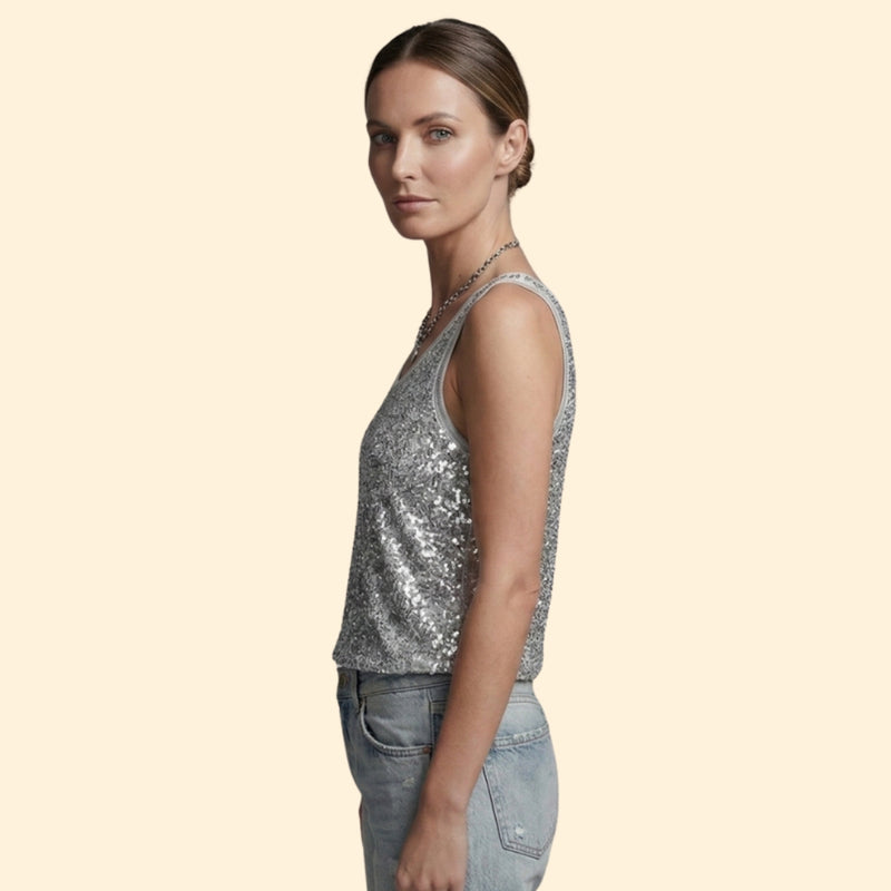 Women's Sequin Sleeveless Blouse