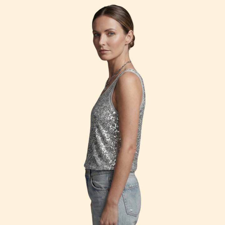 Women's Sequin Sleeveless Blouse