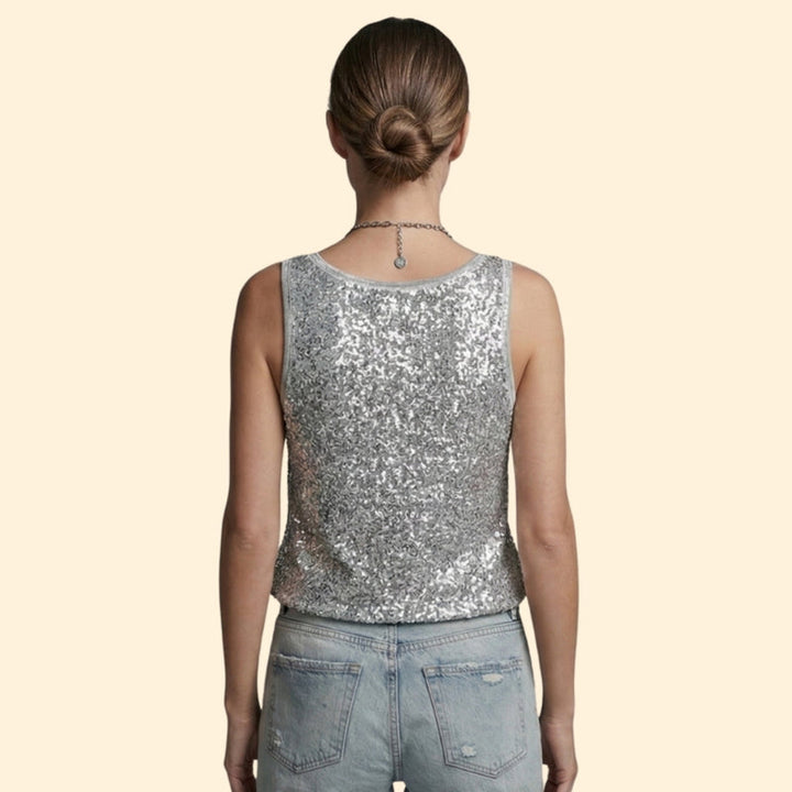 Women's Sequin Sleeveless Blouse