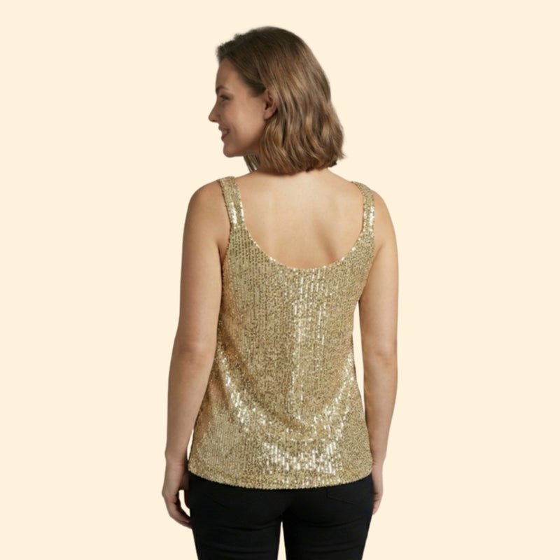 Women’s Sequin Top with V-Neck Design