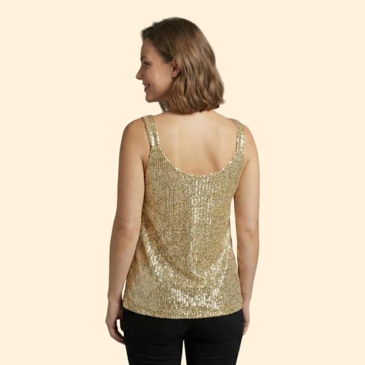 Women’s Sequin Top with V-Neck Design