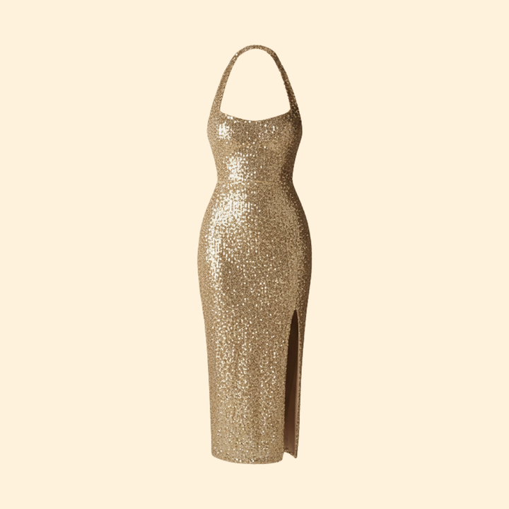Women's Sequined High-Slit Dress