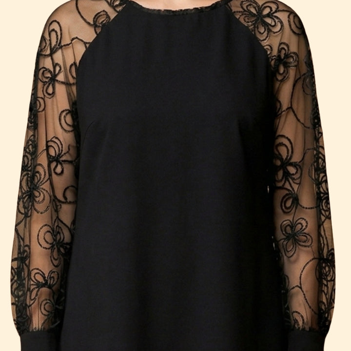 Women’s Shift Dress with Embroidered Sleeves