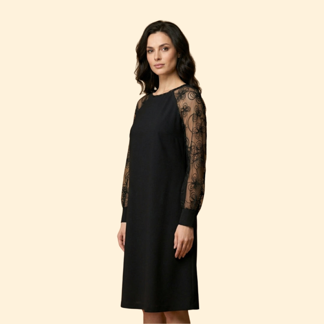 Women’s Shift Dress with Embroidered Sleeves
