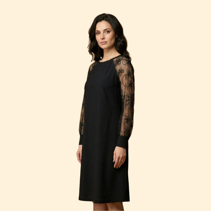 Women’s Shift Dress with Embroidered Sleeves