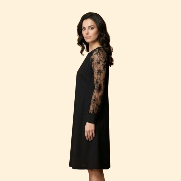 Women’s Shift Dress with Embroidered Sleeves
