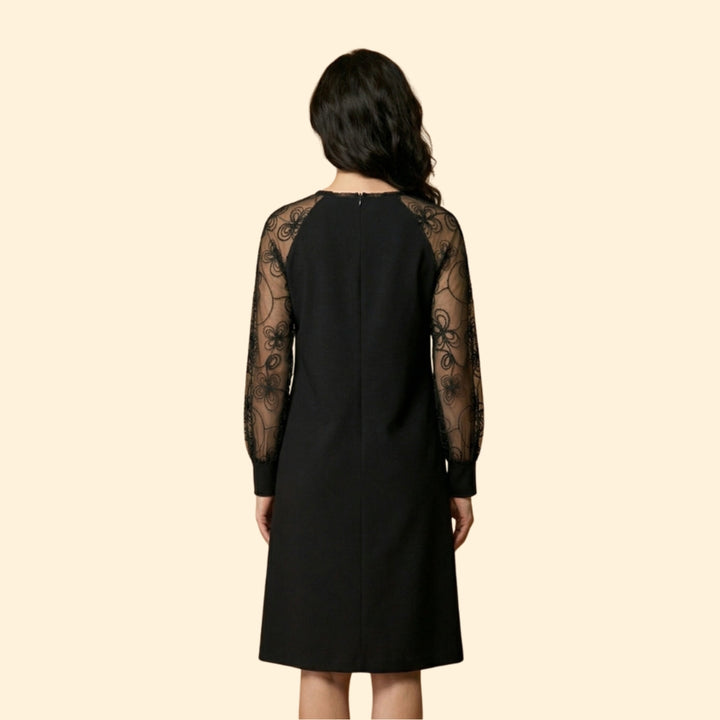 Women’s Shift Dress with Embroidered Sleeves