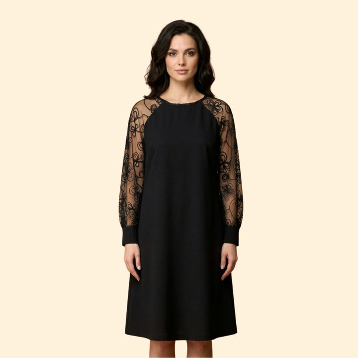 Women’s Shift Dress with Embroidered Sleeves