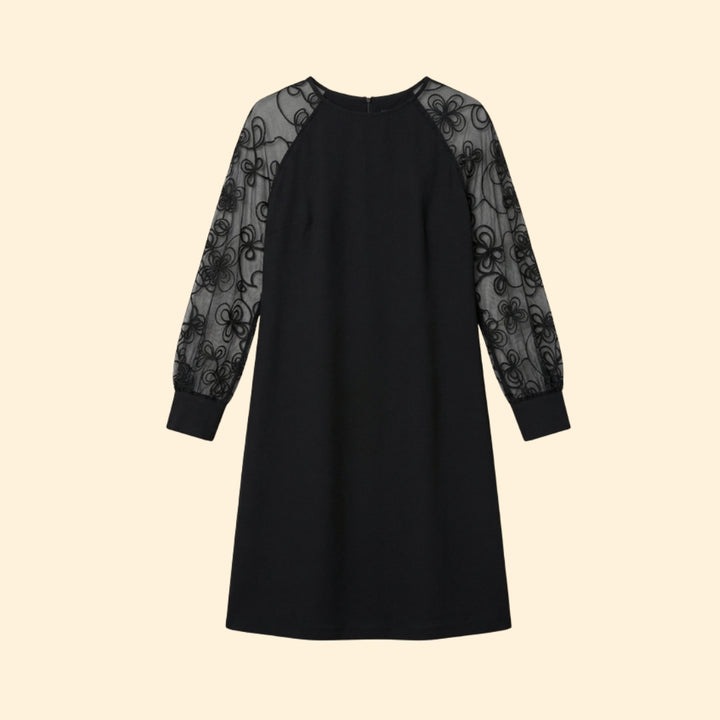 Women’s Shift Dress with Embroidered Sleeves