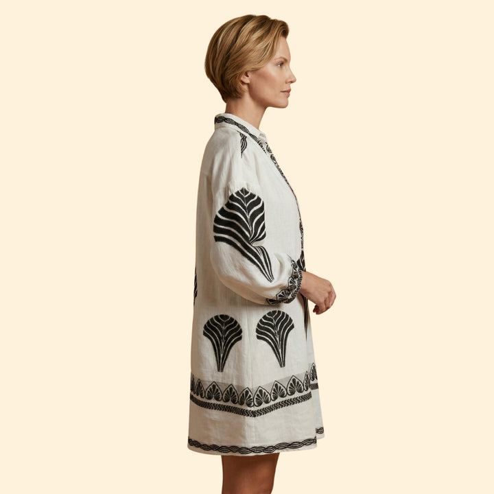 Women’s Shift Dress with Split Neckline