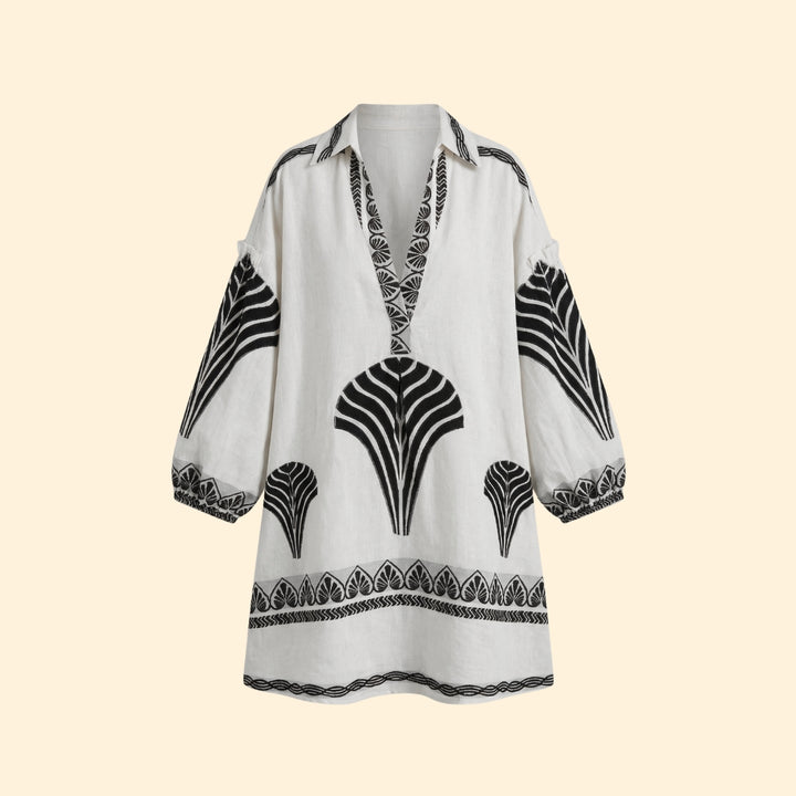 Women’s Shift Dress with Split Neckline