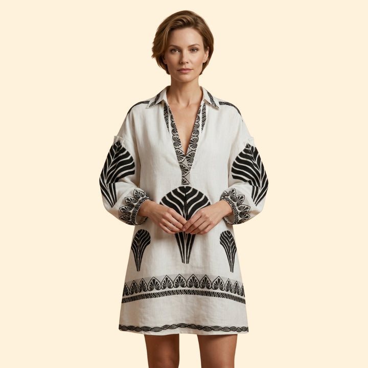 Women’s Shift Dress with Split Neckline