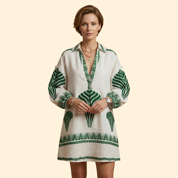 Women’s Shift Dress with Split Neckline