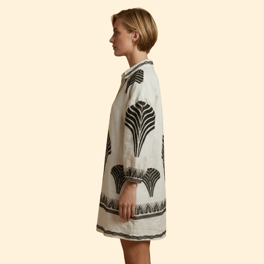 Women’s Shift Dress with Split Neckline