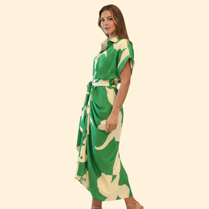 Women's Shirt Dress with Belted Waist