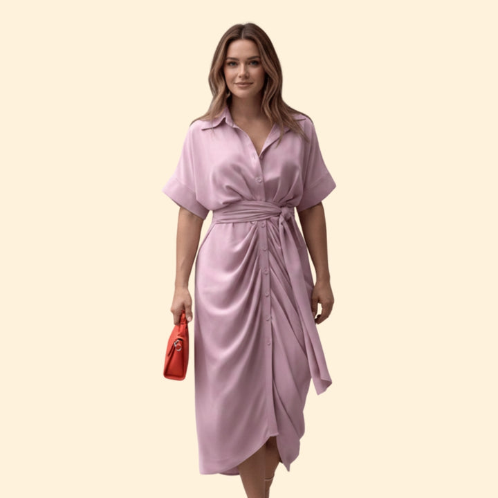 Women's Shirt Dress with Belted Waist