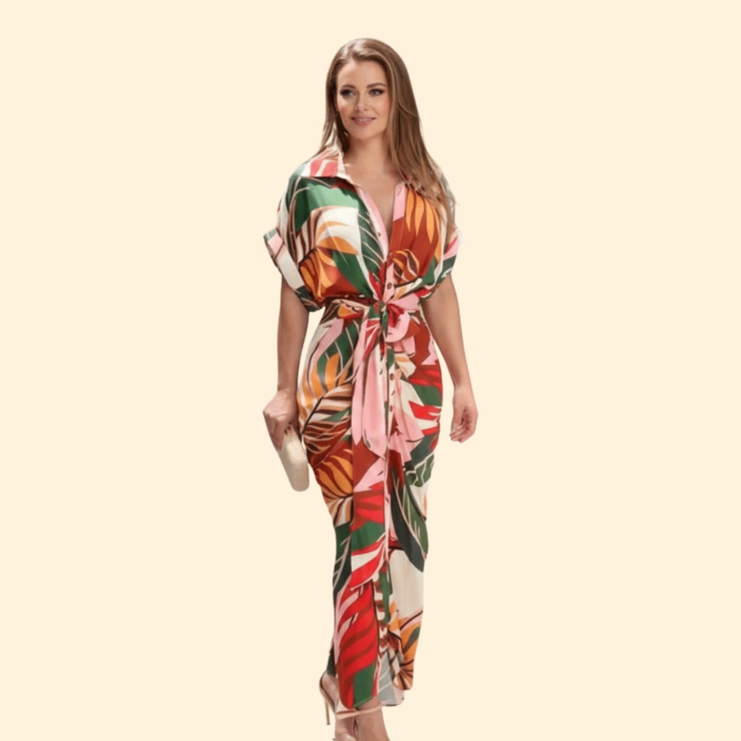Women's Shirt Dress with Belted Waist