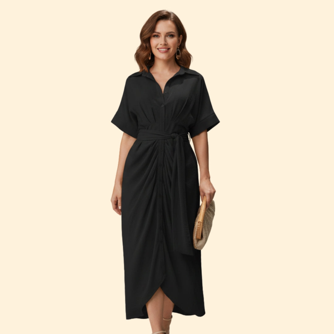 Women's Shirt Dress with Belted Waist