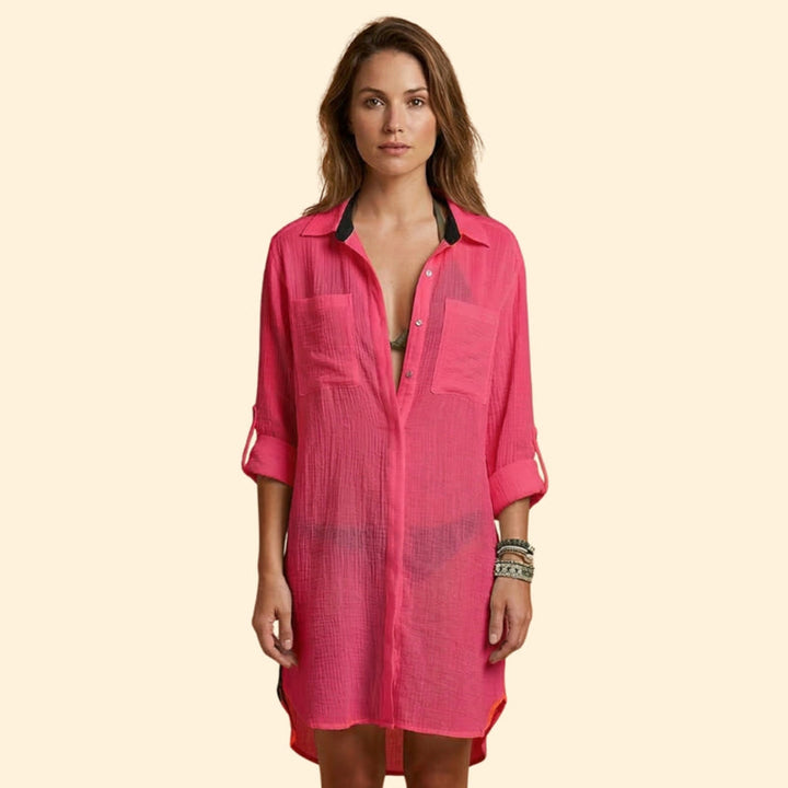 Women’s Shirt Dress with Collared Neck