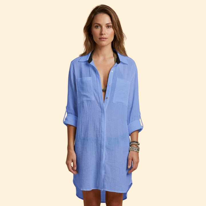 Women’s Shirt Dress with Collared Neck