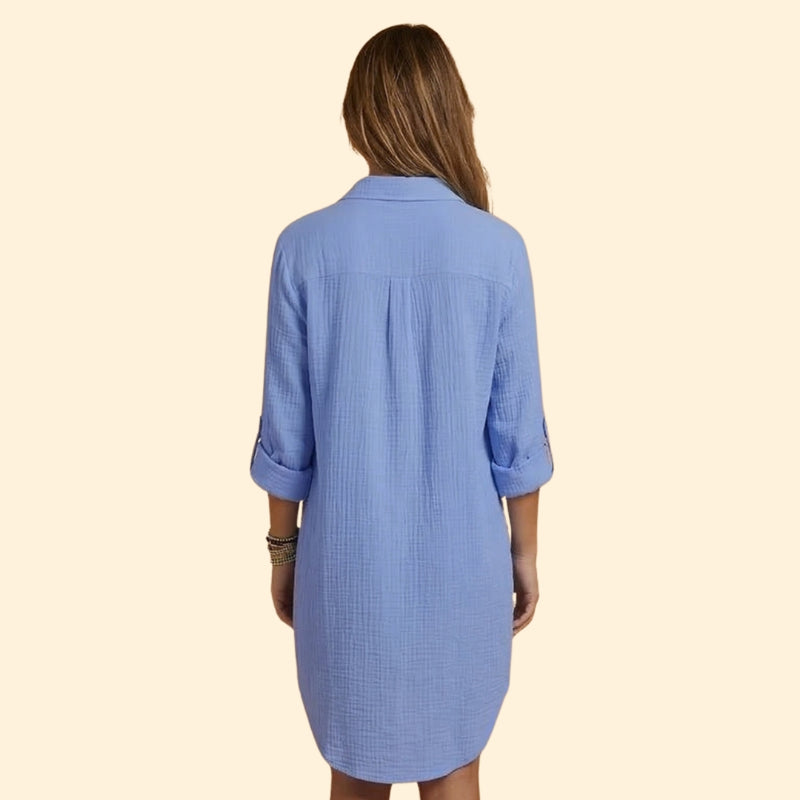 Women’s Shirt Dress with Collared Neck