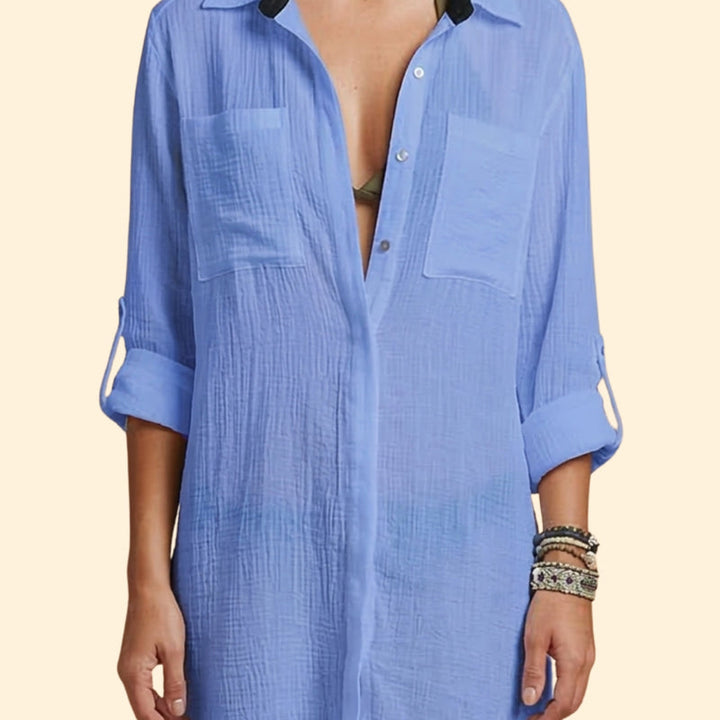 Women’s Shirt Dress with Collared Neck