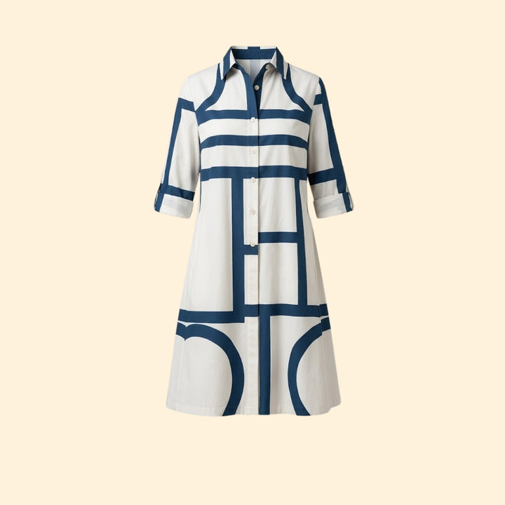 Women's Shirt Dress with Geometric Pattern